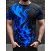 Fashion Men's Trend T-Shirts Short Sleeve Flame Series 3d Printed Street T Shirt 6XL Plus Size O-Neck Casual Tops