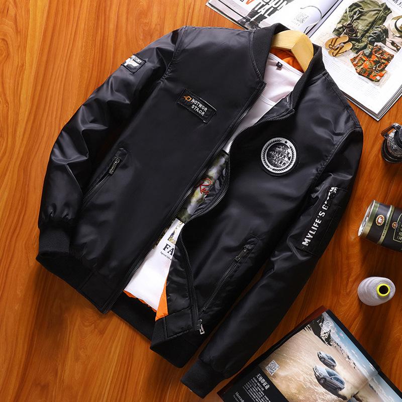 

Flying Suit Men s Zipper Baseball Suit Sports Jacket Korean Edition Men s Air Force One XXXL чорний
