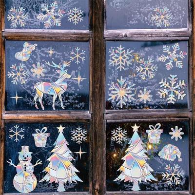 Sunshine Catcher Colorful Window Sticker Suncatcher Rainbow Prism Butterfly Static Glass Sticker PVC Anti Collision Window Sticker