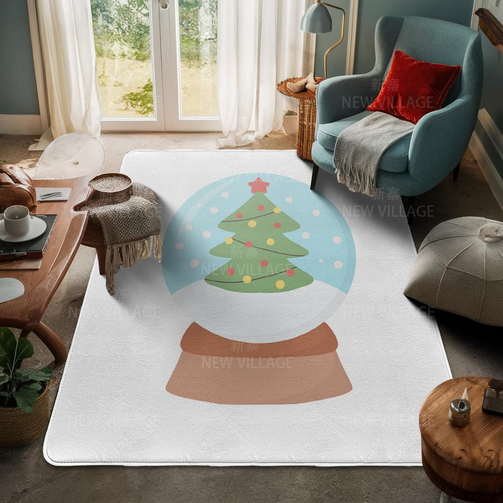 House Entrance Carpet Home Door Mat Living Room Bath Foot Bathroom Non-slip Water Absorption Rugs Bath Merry Christmas Winter