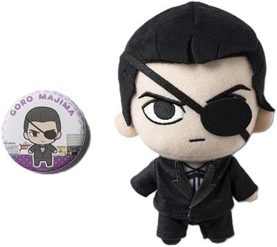 Unbranded Ryu Ga Gotoku 0 Plush Toy   Can Badge Set Mashima Goro 0 Majima Goro