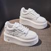 Thick-soled heightening muffin board shoes women's 2025 new spring super-fire versatile little white shoes are not tired of feet sports and leisure
