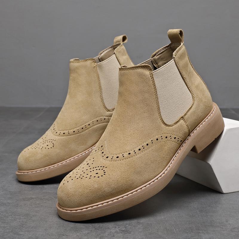 Зимние мужские снегоступы Теплые плюшевые Противоскользящие Походные ботинки для улицы Женские ботинки средней длины Спортивная обувь 39 бежевый