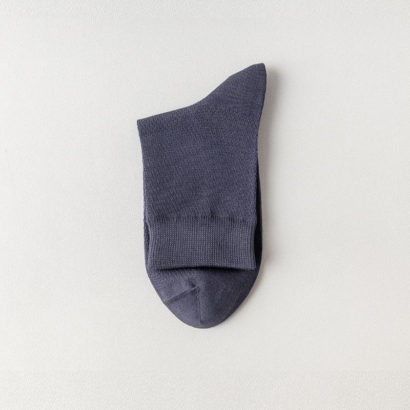 

10 пар мужских сетчатых носков средней длины, ультратонкие, дезодорирующие, влагоотводящие, дышащие носки, деловые повседневные мужские длинные носки, трендовые 5 Pairs темно-серого