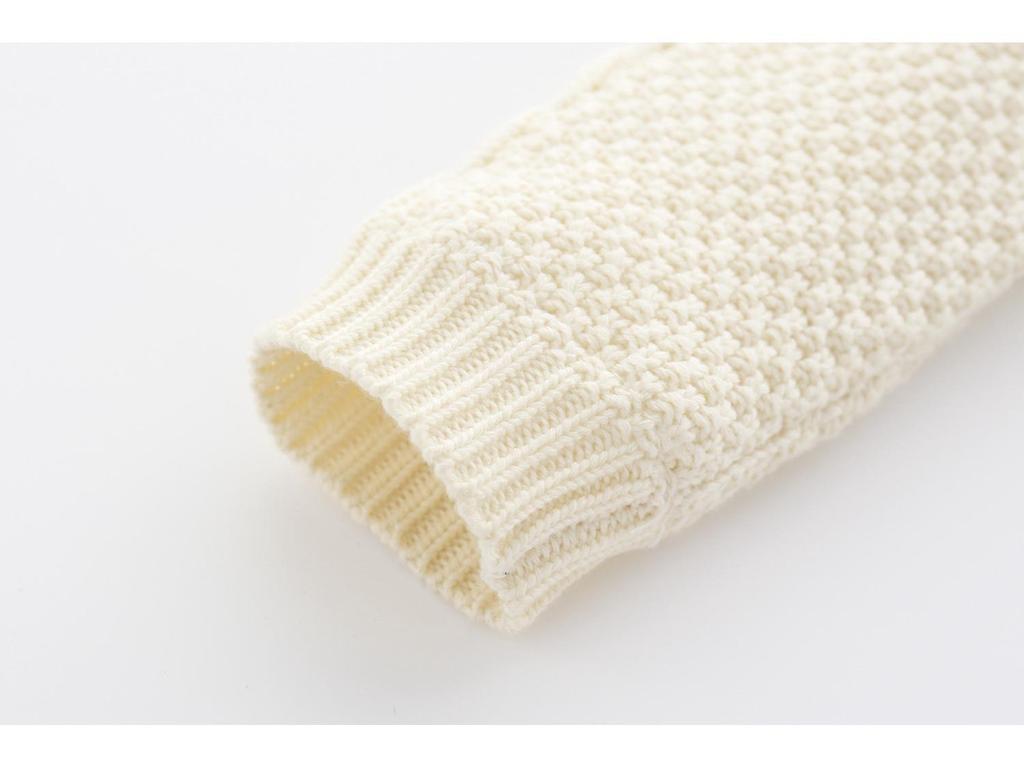 Wool Knitted Baby Onesie with Fleece Lining - Winter Crawling Suit for 100-Day or First Birthday