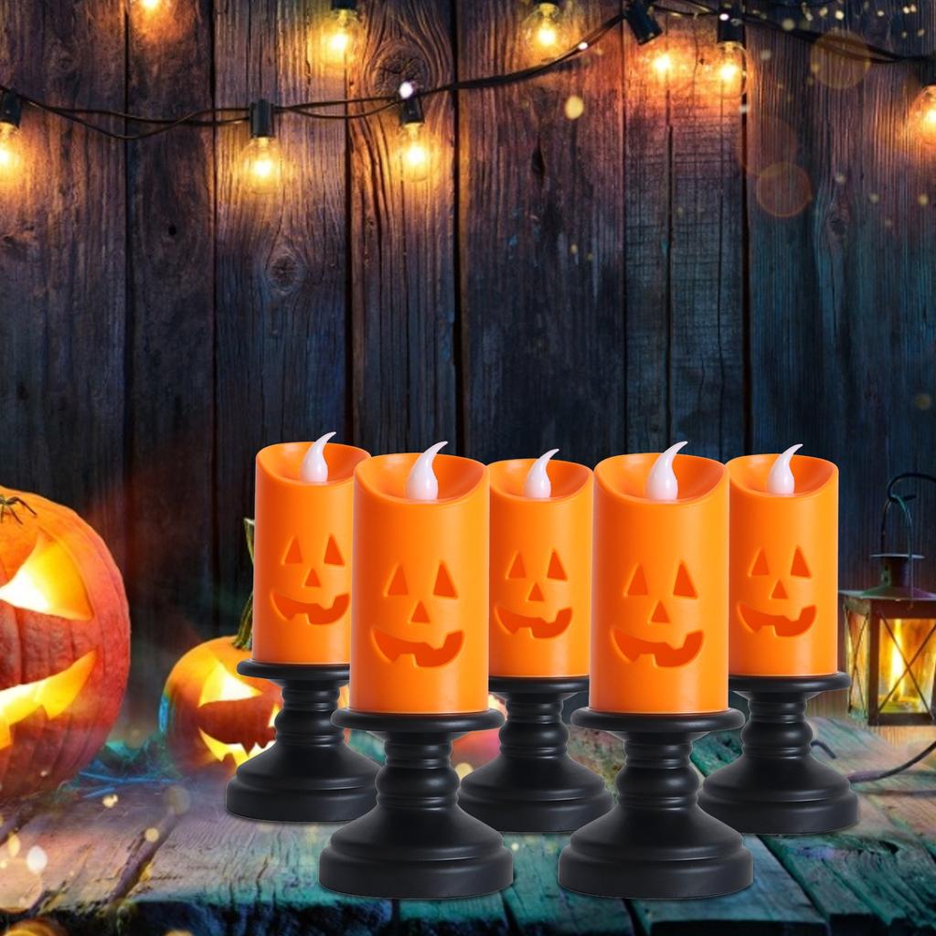 Halloween   Portable Kerosene Lamp Led Colorful Night Light 6pcs