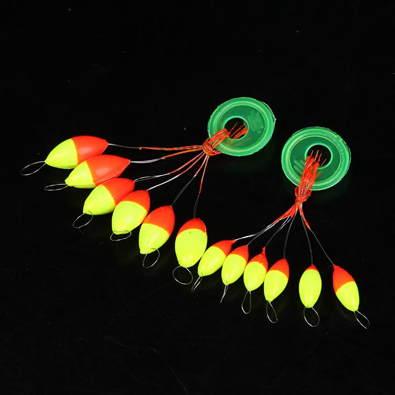 240Pcs (40 Packs)/Lot Oval Fishing Float Seven Star Bobber Beans Rig Making Floating Beans Mix Beads Carp Fishing