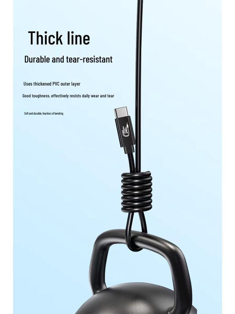 USB4 Thunderbolt 4 High-Definition 8K Kabel, 40G Datenübertragung, 240W Dual Typ-C, Versilbertes Koaxialkabel