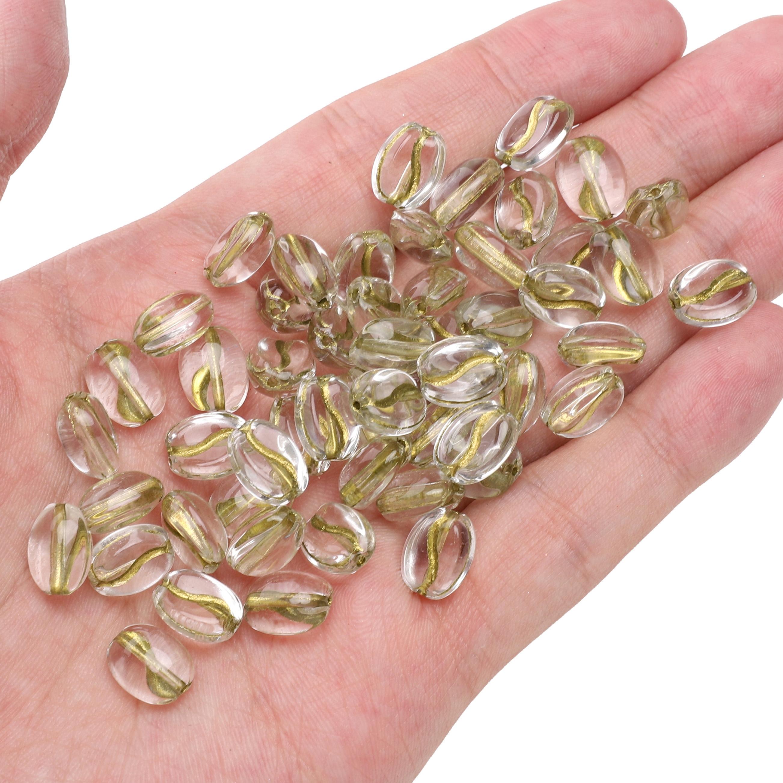 

20 шт. Хрустальные стеклянные бусины в форме кофейных зерен, Свободные бусины-разделители для изготовления ювелирных изделий своими руками 10x8mm 20pcs