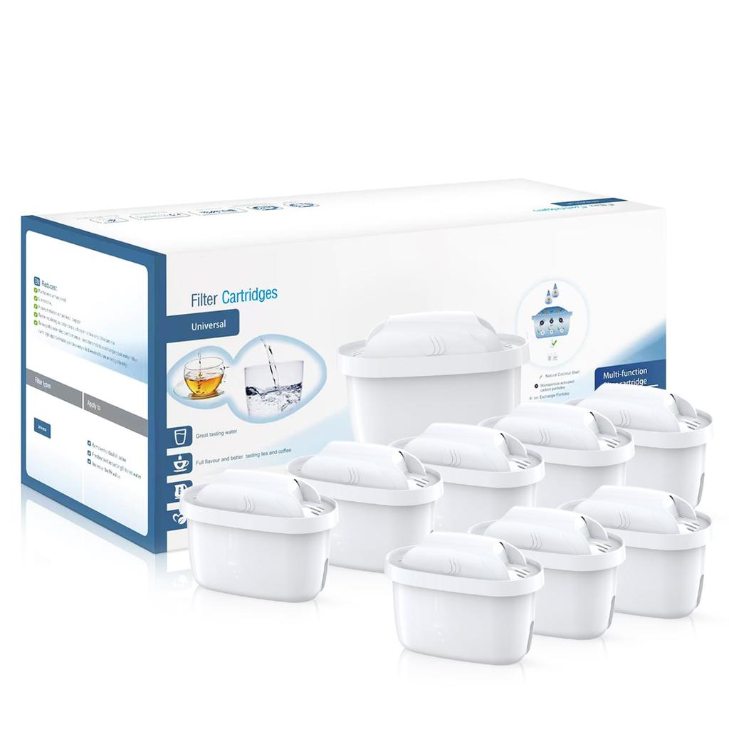 Kompatibilní patrona pro čističku vody BRITA Kompatibilní filtrační patrona BRITA MAXTRA pro čištění vody vysoká sada 8 nádob, vyjmutí, [neoriginální