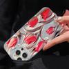 Colorful Tulip Pattern Laser Case For Iphone 16 15 14 13 12 11 Pro Max 16E X XS XR Cover