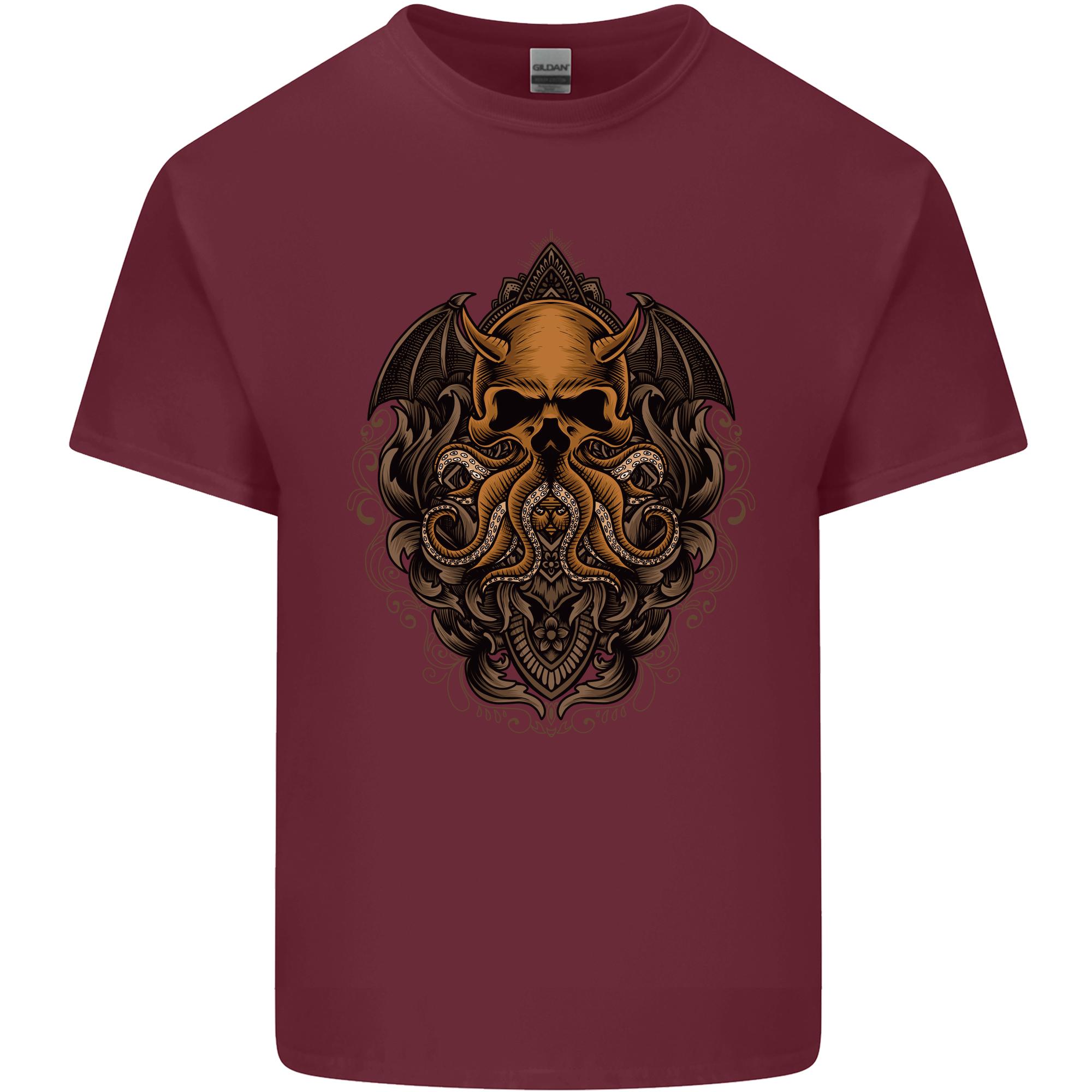 Cthulhu Octopus Kraken Devil Skull Demon Unisexs Light Cotton TShirt S
