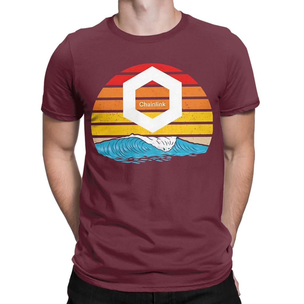 Chainlink Ride the Wave Sunset Design Novelty 100 Cotton TShirt Chainlink Tees Tops For Unisex
