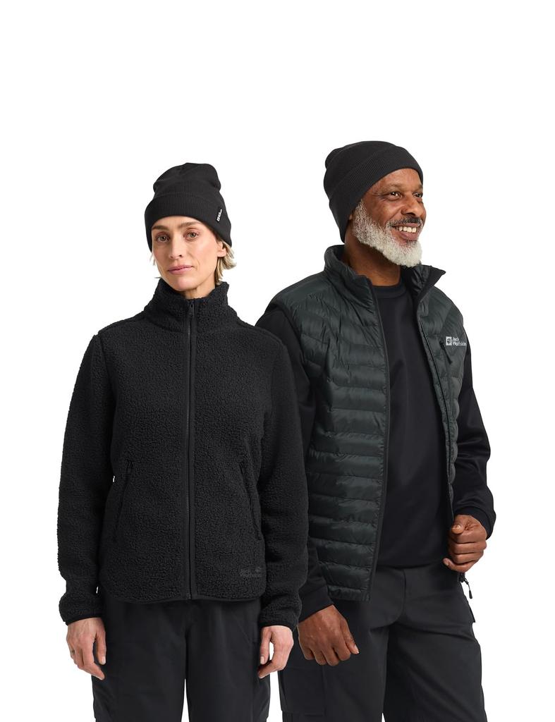 Jack Wolfskin Unisex Knit Cap RIB Black (Brand Logo) [1903892 / BEANIE] Hat,