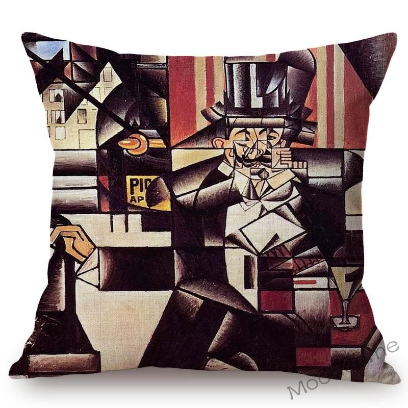 Spanish Abstract Cubism Artist Juan Gris Innovative Modern Art Home Decoration Sofa Pillow Case Cotton Linen Nordic Cushion Case