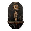 Gothic Wooden Wall Mounted Shelf Sun Moon Butterfly Wall Storage Rack Hanging Design 2D Printed Wall Decoration Bedroom