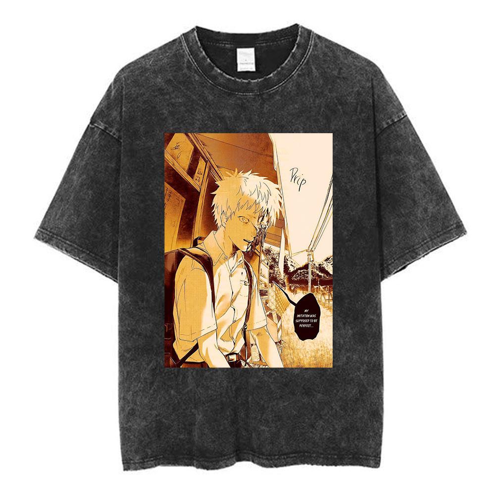 Vintage Washed Anime The Summer Hikaru Died TShirt Hikaru Yoshiki Fashion Harajuku Tshirts Mens Women Cotton Casual T Shirts