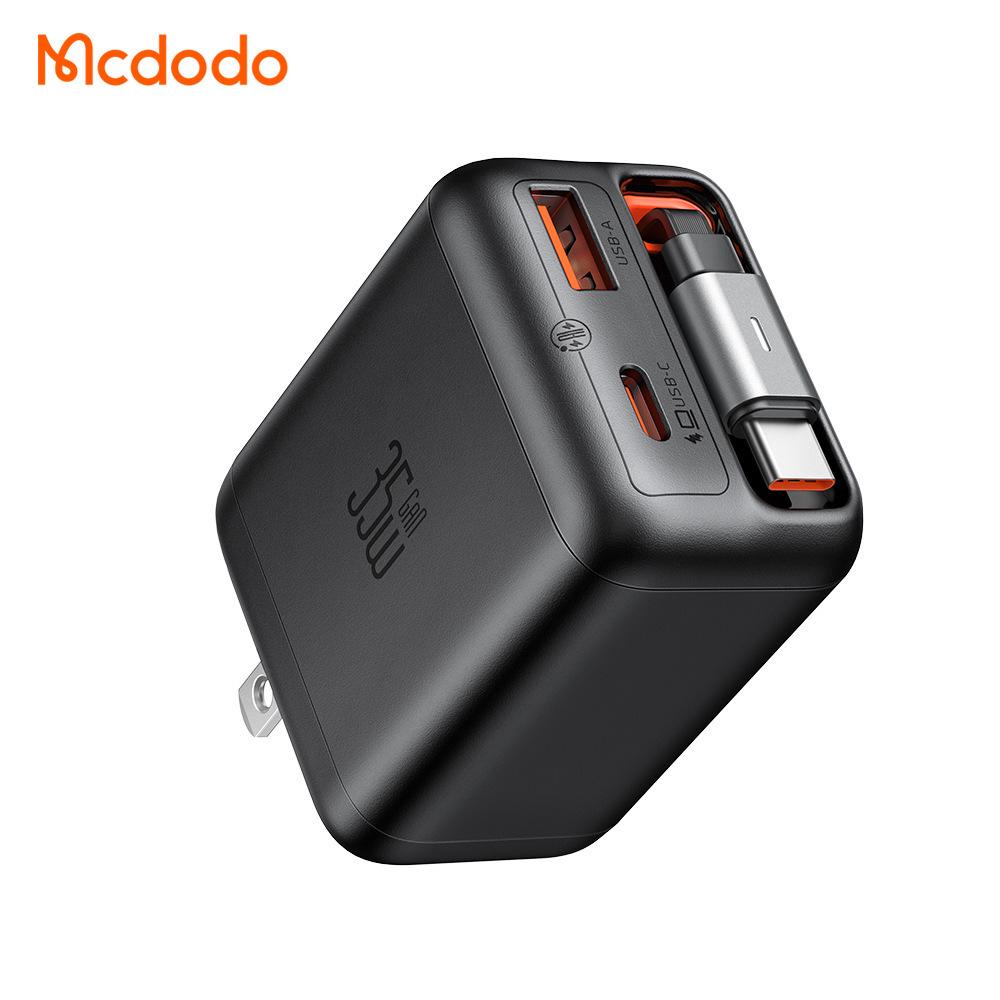 

FreeGo 35W A+C Fast Charger with Built-in Retractable Cable and Earphone Charging Compatibility (US Standard)