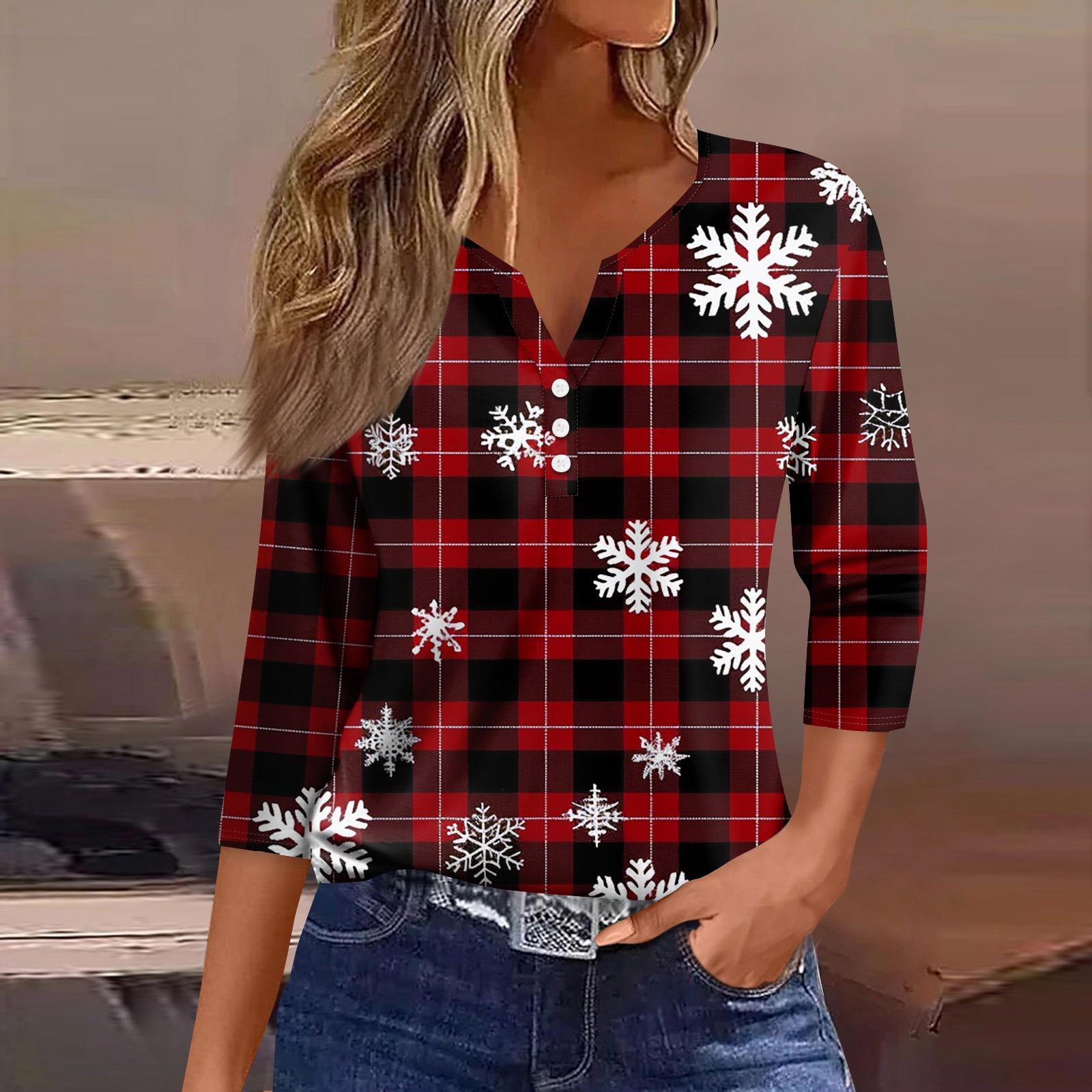 

Женская мода повседневная футболка с рукавом три четверти и V-образным вырезом с цветочным принтом S