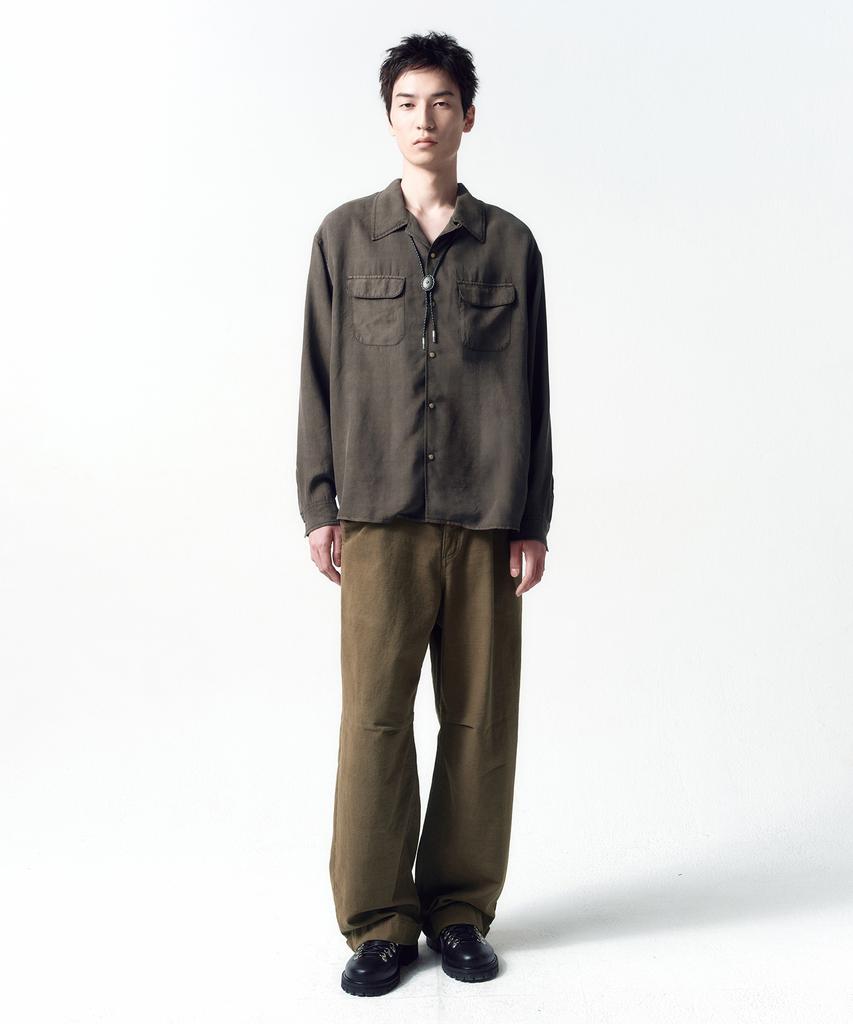 INSILENCE Slub Twill Volume Pants Beige Brown