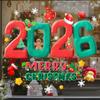 Christmas, Cartoon Design, Color, 2026 New Model, Digital English Letter Window Stickers, Mall Decoration, Static Stickers