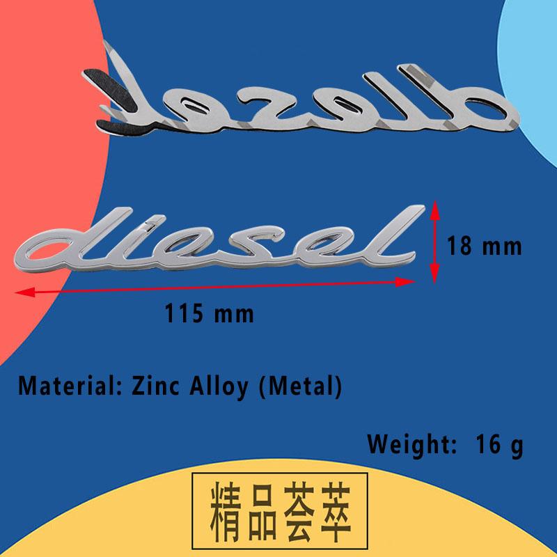 Auto Styling 3D Benzin TURBODIESEL Öl Metall Chrom Zinklegierung Emblem Logo Auto Plakette Karosserie Kofferraum Kotflügel Emblem Autozubehör