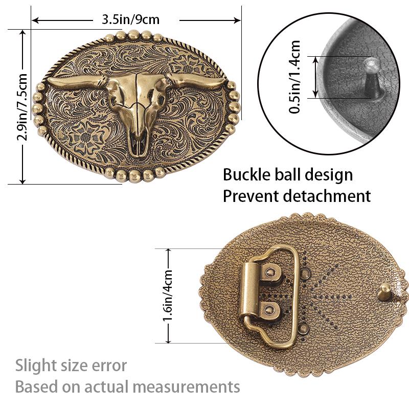 Boucles de ceinture en alliage métallique pour hommes,accessoires de ceinture faits à la main, bricolage, Style Cowboy occidental Rock