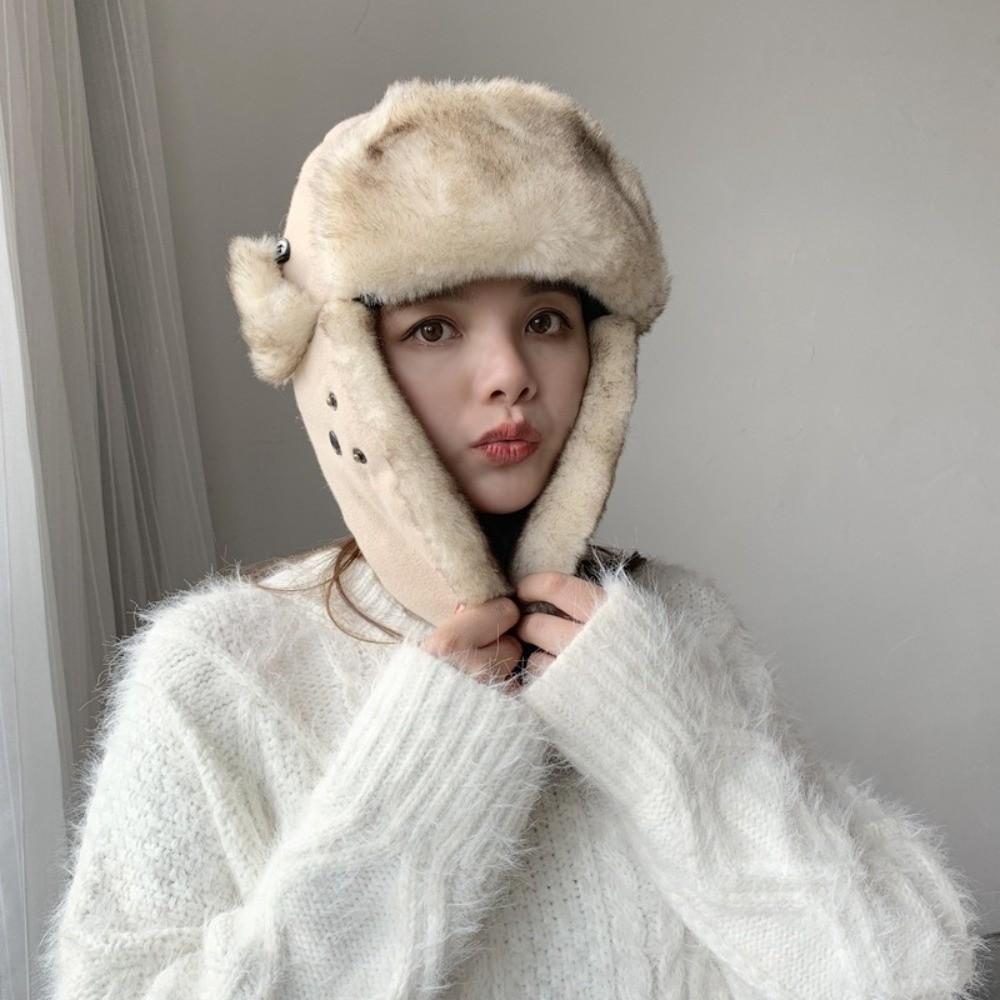Waterproof Earflap Hat Faux Fur Lining Bomber Hat New Trapper Hat Winter Outdoor Wear