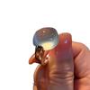 New Chinese-style ice-through white egg surface ring, women's new high-end simple index finger ring, niche design ring