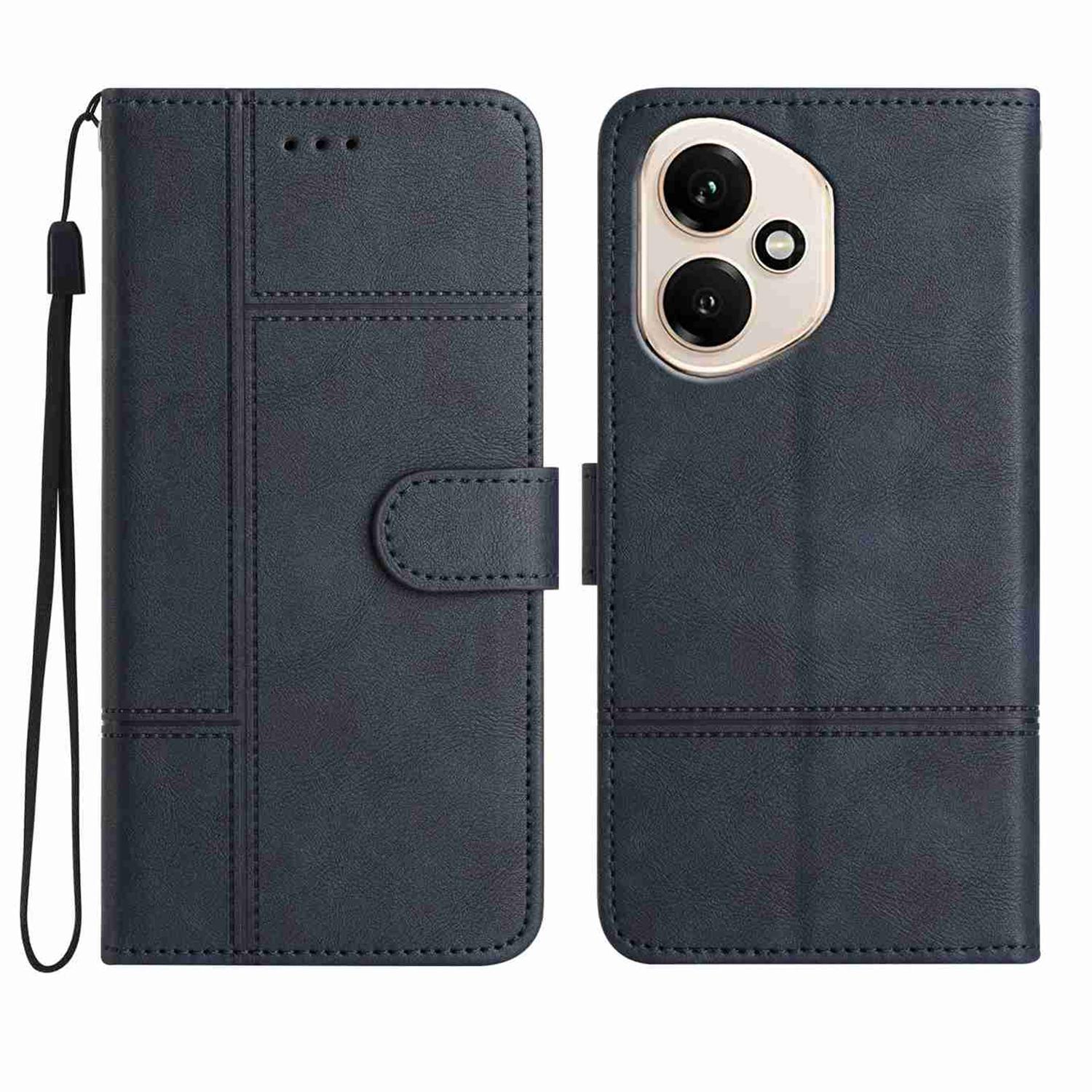 

Для Honor 400 5G (Глобальный) Чехол-кошелек из ПУ кожи с текстурой коровьей кожи с тиснением Blue