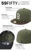 New Era 59FIFTY Kappe MLB Boston Red Sox, 2-farbiger Schirmunterseite, ONSPOTZ Exklusiv, Größe 7 3/8 (BOS Neues Olivgrün)