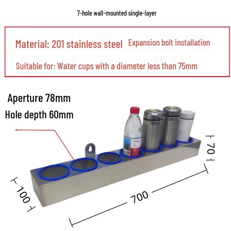 Stainless Steel Wall-Mounted Mug Holder
