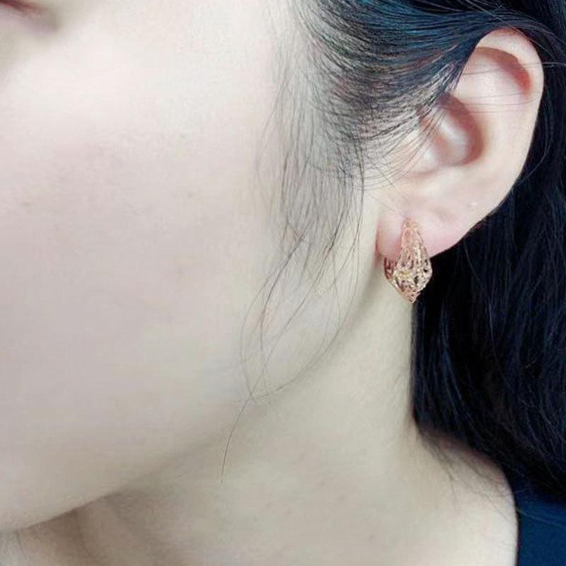 Purple Gold Hollow Earrings Women'S Earrings Simple And Exquisite Rose Gold Plated Earrings