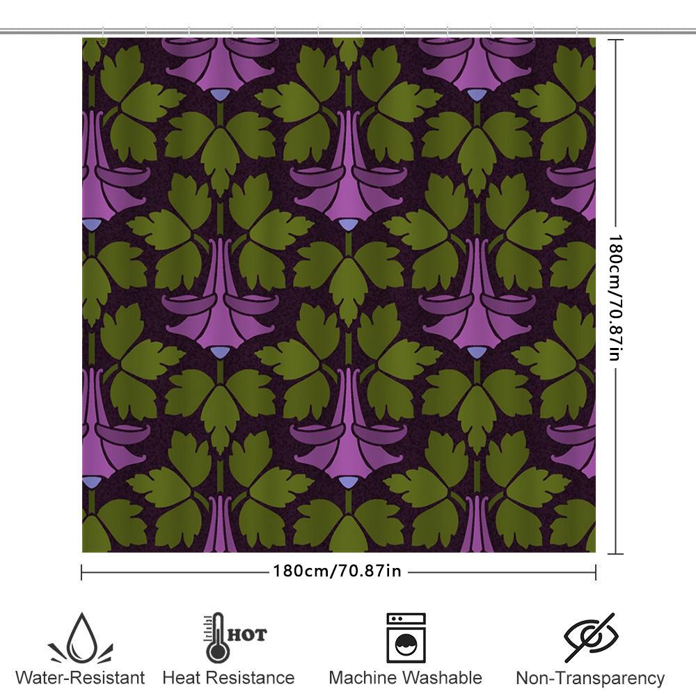 Vintage Bath Shower Curtain Fabric Print Decorative Hanging Bathroom Window Tarp Privacy Screen Waterproof Liner