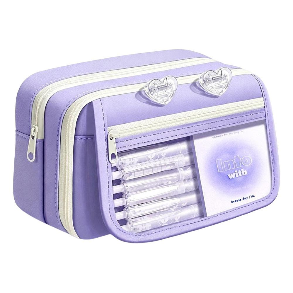 Oxford Pencil Pouch Multi-Layer Pen Organizer New Stationery Case for Girls