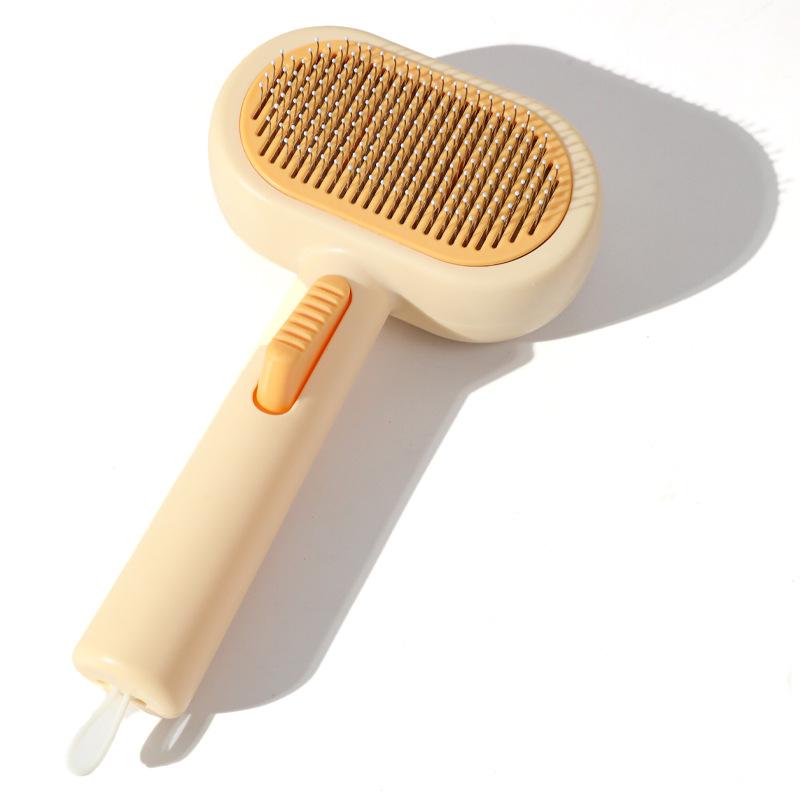 Pet Double-Sided Self-Cleaning Hair Removal Comb Pet Hair Cleaner Brush Cat Shedding Brush Massage Comb Pet Cleaning Supplies
