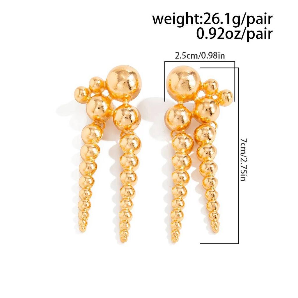 IngeSight.Z Vintage Multilayered Bead Sphere Drop Earrings Women Elegant Gold Color Ball Irregular Earring Pendant Mujer Jewelry