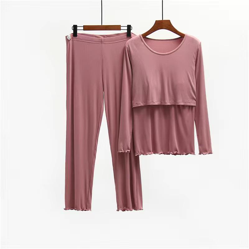 

Pregnant Women s Long Sleeve Pajama Set for Nursing and Postpartum – Ideal for Spring/Autumn 3XL (160-190 jin)