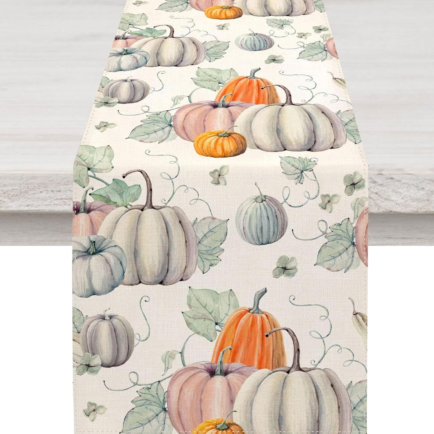 Fall Pumpkin Table Runner - Table Runners for Fall Decorations for Home, Kitchen Dining Coffee or Indoor and Outdoor Home Parties Decor (13*72in)