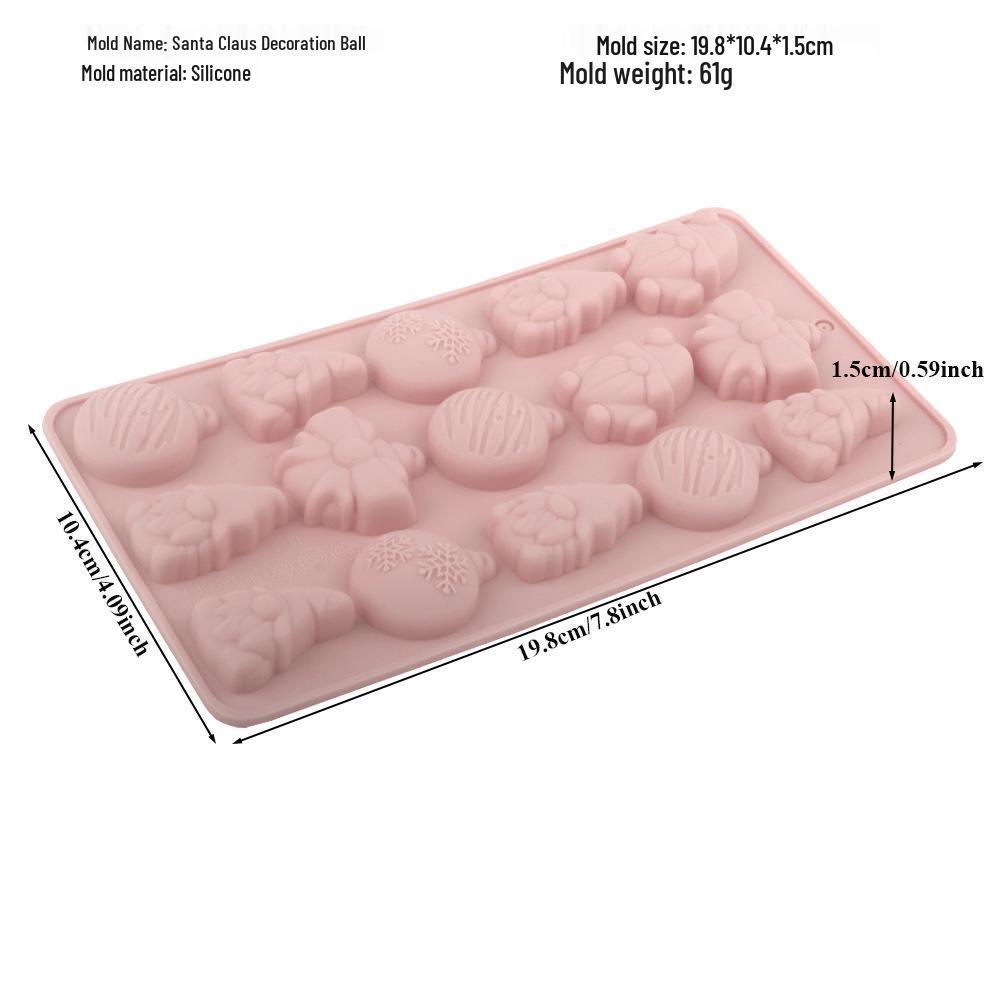 Shenhong Christmas Silicone Mold: 6-Cavity Tree & Santa Decorations for Mousse Cake and Chocolate Baking