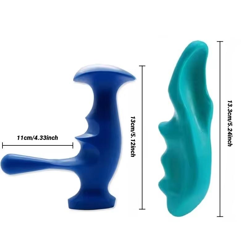 Durable And Safe 2Pcs T-Shaped Massager + Thumb And Finger Pressure Rod Plastic Material Physical Therapy Tool Deep Tissue Relaxation Through