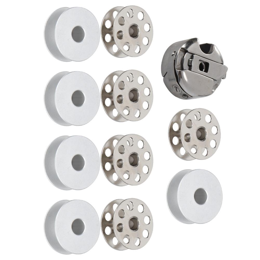 11pcs Iron Metal Spool Aluminum Sewing Bobbin Bobbin Case  Industrial Sewing