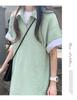 Elegant Summer Waffle Knit Polo Collar Dress - Age-Reducing, Solid Color Short Skirt for Women (2026)