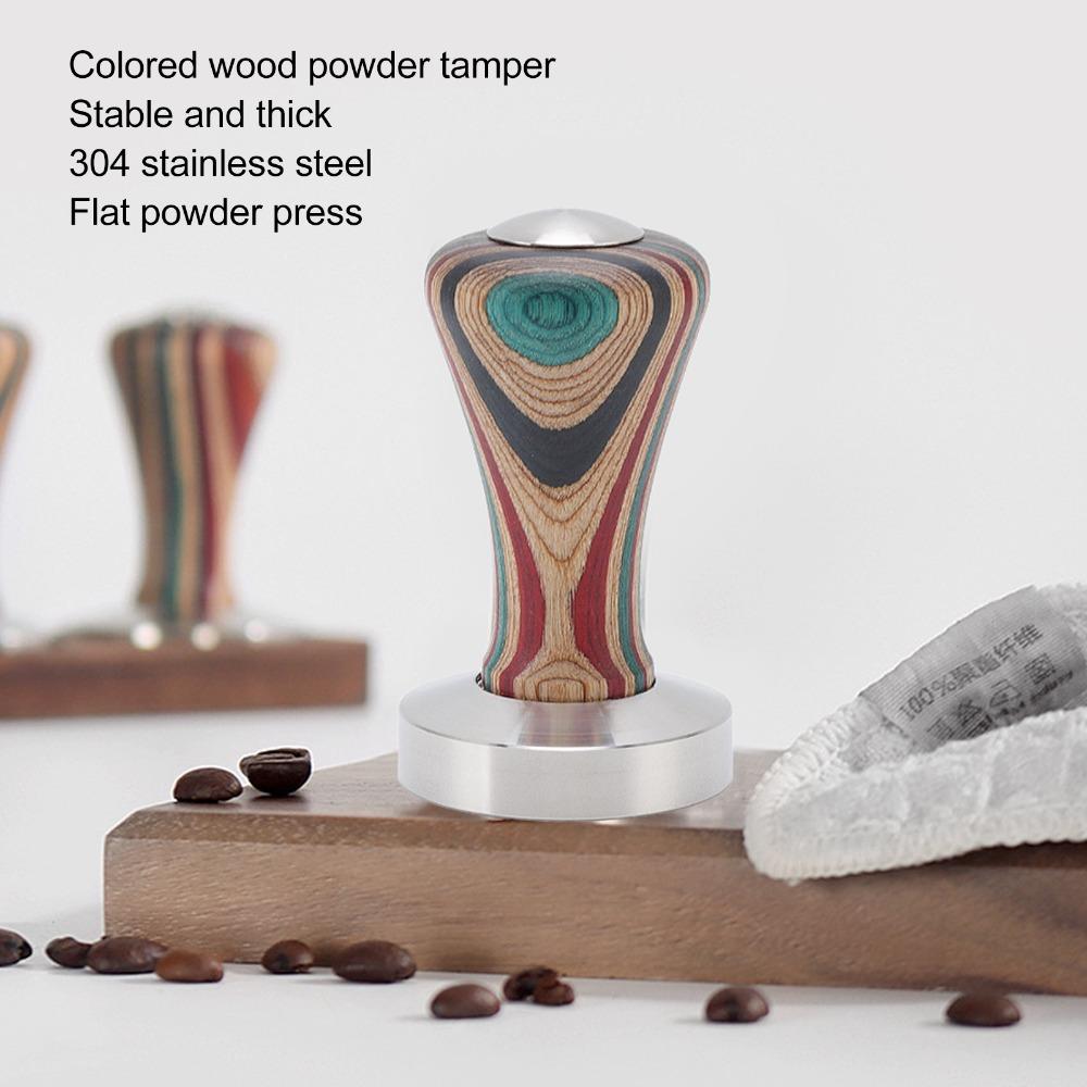 Wood Handle Espresso Tamper Flat Base Coffee Press Tool Professional Coffee Tamper Coffee Brewing