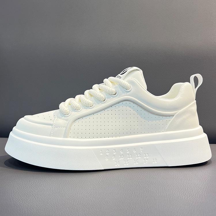 

2025 European Style Men s White Leather Sneakers - Breathable, Low-Top, Trendy Casual Skate Shoes 42 білий