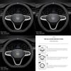 WGLRK1 38cm Nappa Leather Car Steering Wheel Cover Auto Accessories For VW GTI Polo Golf Passat Tiguan Arteon Touareg CC Taigo Caddy