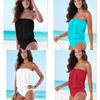Stylish Women Beachwear Strapless Bandage Bodysuit One-piece Swimsuit In Vibrant Colors