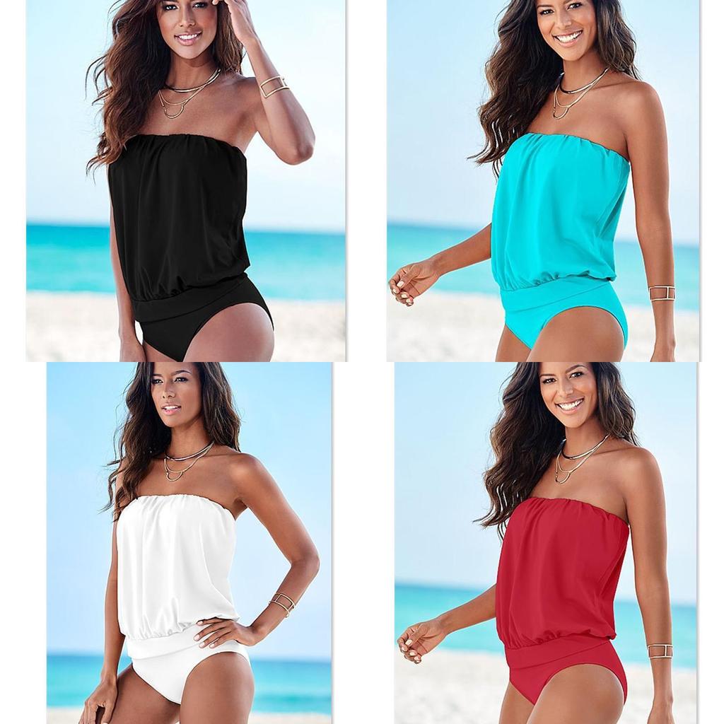 Stylish Women Beachwear Strapless Bandage Bodysuit One-piece Swimsuit In Vibrant Colors