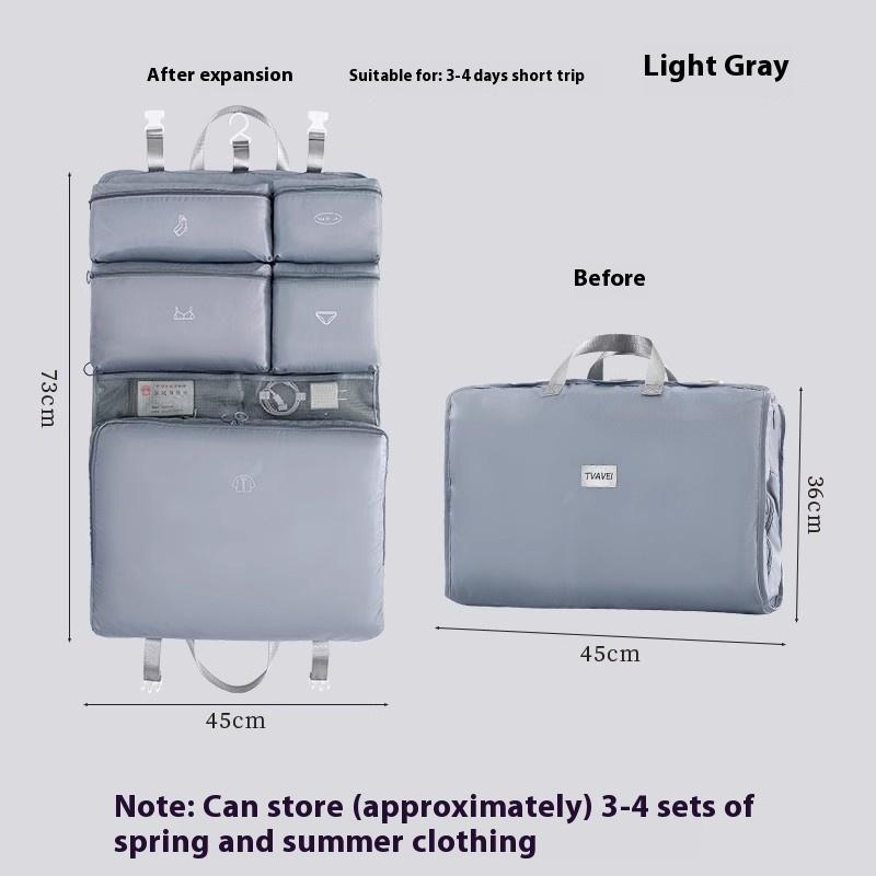 Bolsa de Armazenamento de Viagem Dobrável 7 em 1, Organizador de Bagagem Portátil, Bolsa Multifuncional para Classificação de Roupas, Bolsa de Viagem Bolsa Suspensa