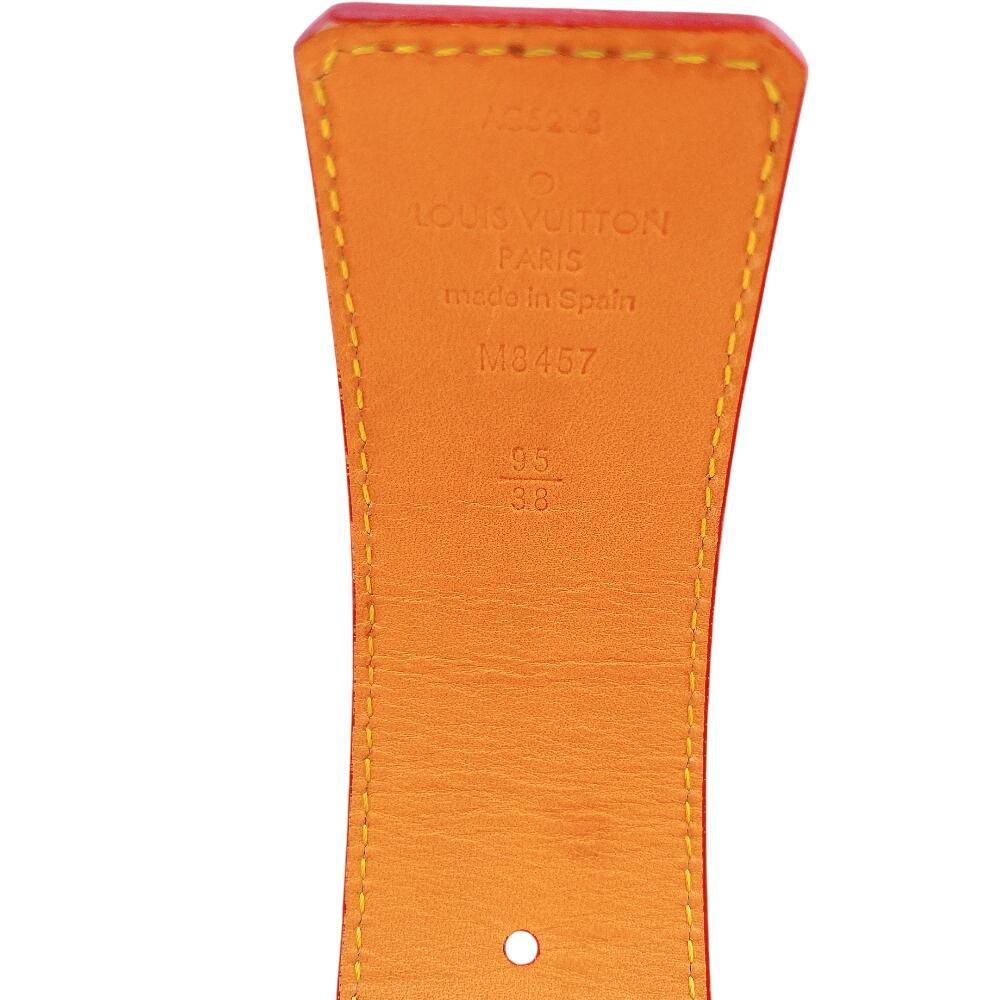 Louis Vuitton M8457 LV Initial Reversible 95/38 40mm Monogram Leather Saintur Belt Red Leather Mens Used